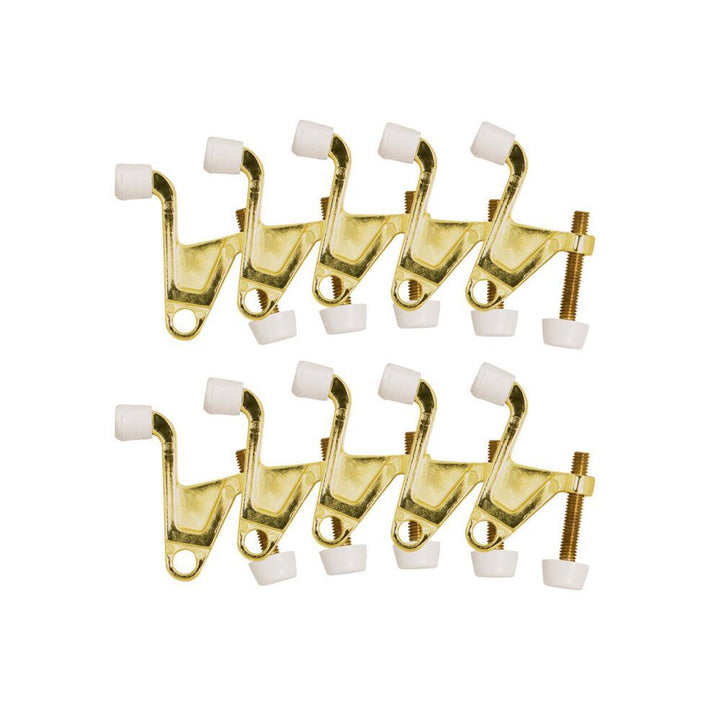2-1/4 in. x 2-1/8 in. Polished Brass Jumbo Hinge Pin Door Stop Value Pack (10 per Pack) - Super Arbor