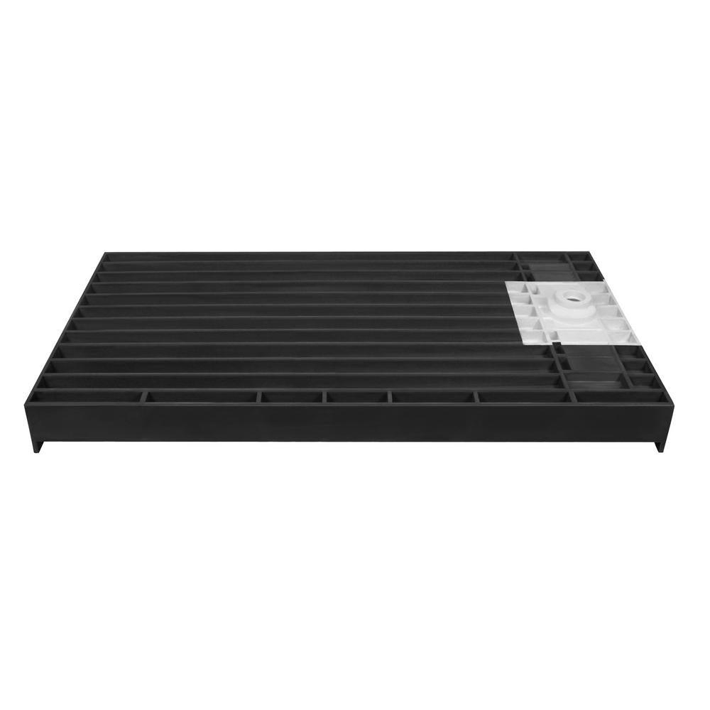 Redi Trench 32 in. x 60 in. Single Threshold Shower Base with Left Drain and Solid Brushed Nickel Trench Grate - Super Arbor