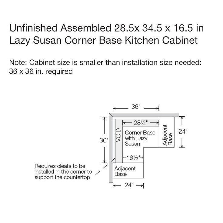 Hampton Assembled 28.5x34.5x16.5 in. Lazy Susan Corner Base Kitchen Cabinet in Unfinished Beech