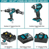 18-Volt LXT Lithium-ion Brushless Cordless 2-piece Combo Kit (Hammer Drill/ Impact Driver) 5.0Ah