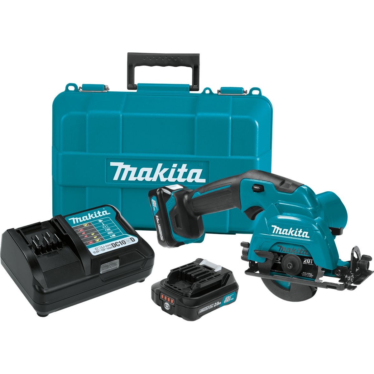 Makita 12V max CXT Lithium‑Ion Cordless 3-3/8 in. Circular Saw Kit with Case (2.0Ah)