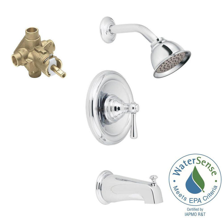 Kingsley Single-Handle 1-Spray Posi-Temp Tub and Shower Faucet Trim Kit in Chrome (Valve Included) - Super Arbor