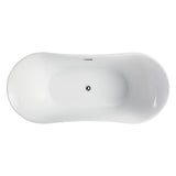 Calais 67 in. Acrylic Flatbottom Freestanding Bathtub in White - Super Arbor