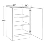 Home Decorators Collection Grayson 21 in. W x 24 in. D x 34.5 in. H Assembled Plywood Full Height Door Base Kitchen Cabinet in Mythic Blue RH