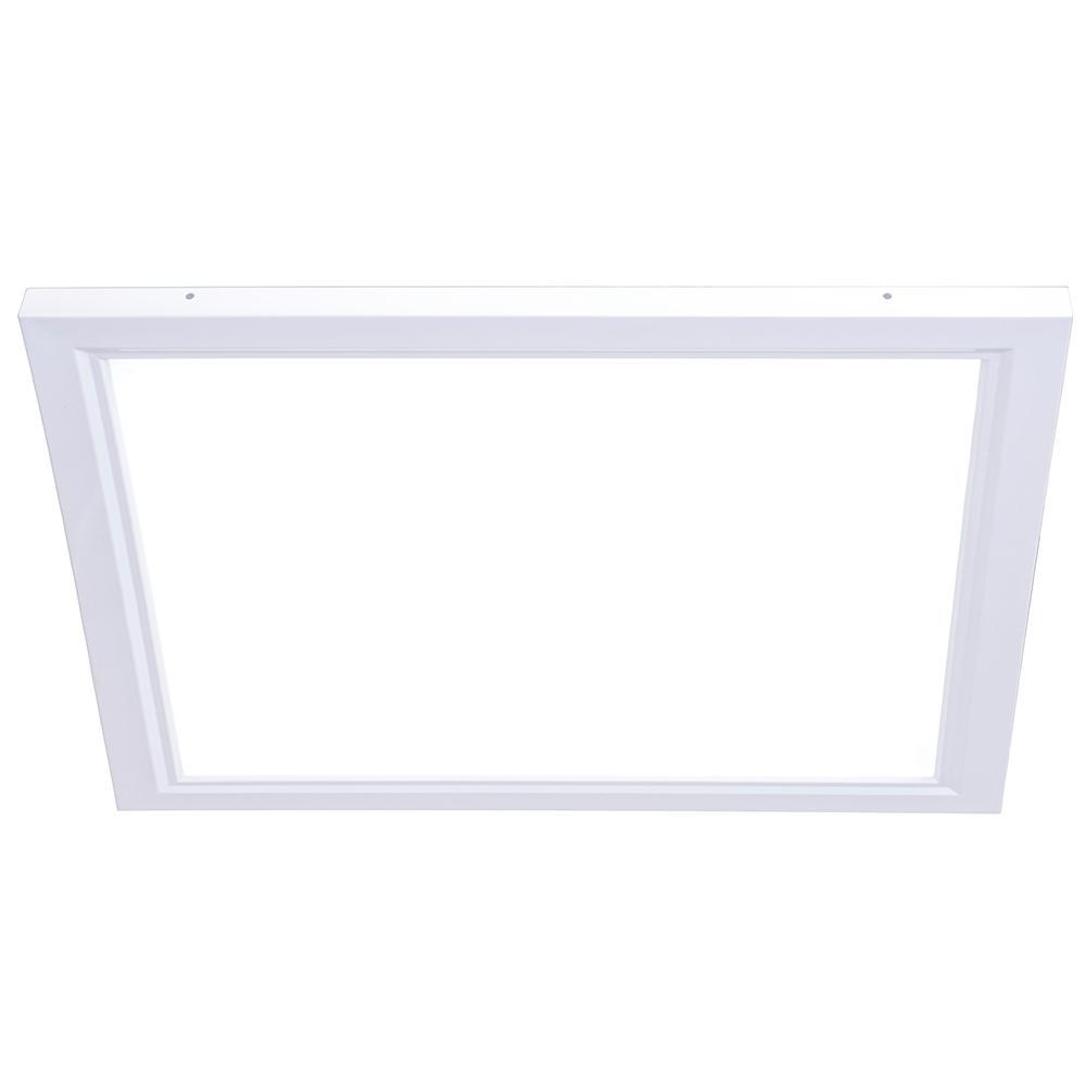 2 ft. x 2 ft. White Edge-Lit 52-Watt 6500K Integrated LED Troffer Flat Panel Flushmount - Super Arbor