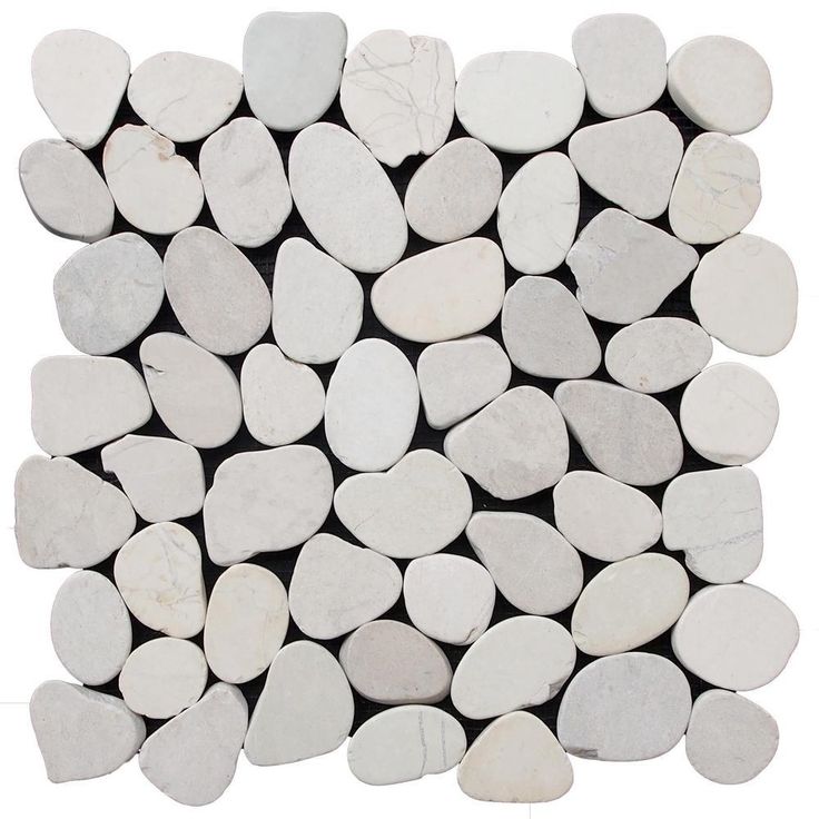 Cruz Bay Sliced Pebble Tile River Grey 11-1/2 in. x 11-1/2 in. x 9.5 mm Mesh-Mounted Mosaic Tile (10.12 sq. ft. / case)