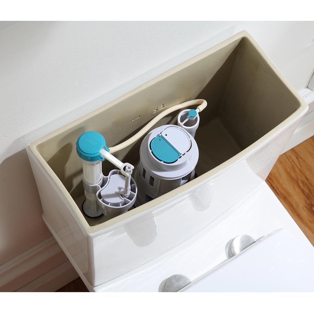 Beck 2-Piece 1/1.6 GPF Dual Flush Elongated Toilet in White, Seat Included - Super Arbor