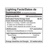 Viribright 35-Watt Equivalent B10 Dimmable E12 Candelabra Base LED Light Bulb Warm White (6-Pack)