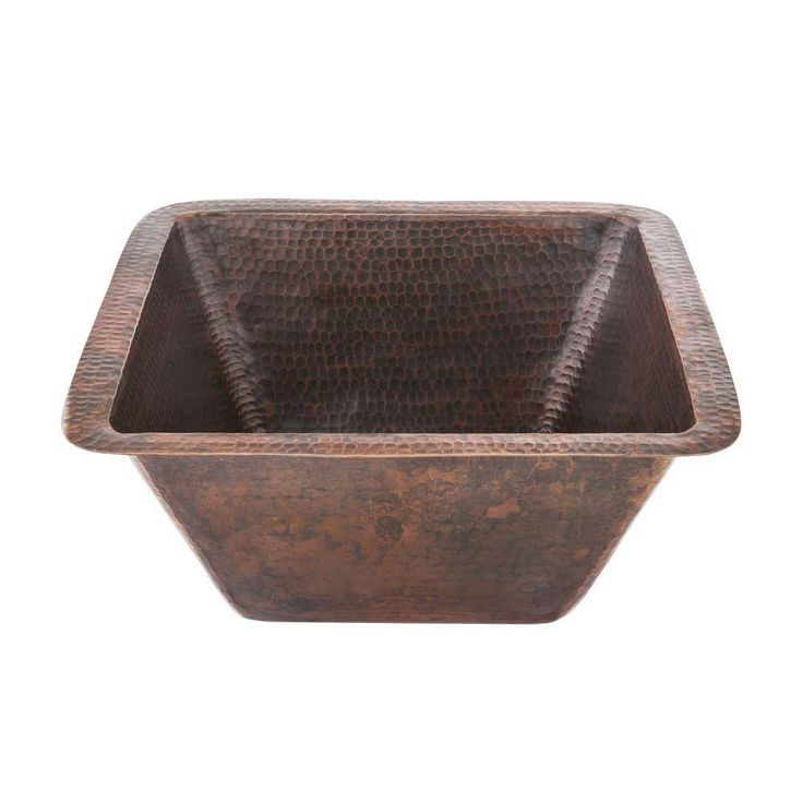 All-in-One Dual Mount Copper 15 in. Square Bar/Prep Sink with Faucet and 3.5 in. Strainer Drain in Oil Rubbed Bronze