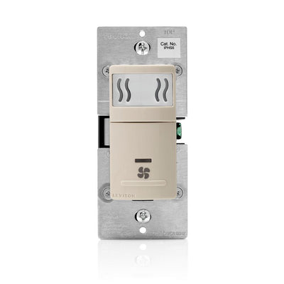 Leviton Decora In-Wall Humidity Sensor & Fan Control, 3 A, Single Pole, Light Almond - Super Arbor