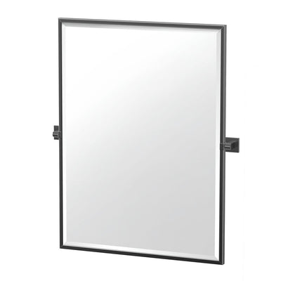 Elevate 32.5 in. x 27.63 in. Framed Rectangle Mirror in Matte Black - Super Arbor