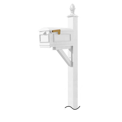Westhaven White Post Mounted Non-Locking Cast Aluminum Mailbox System - Super Arbor