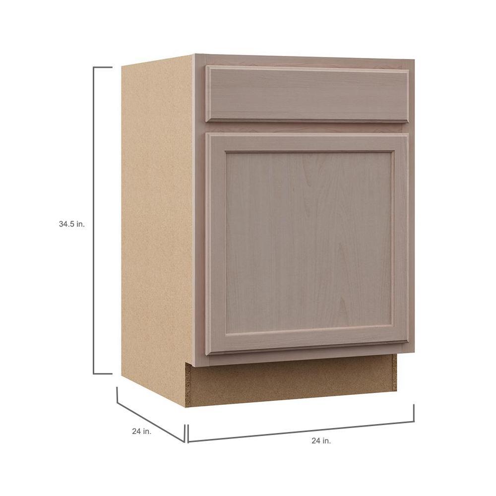 Hampton Assembled 24x34.5x24 in. Base Kitchen Cabinet in Unfinished Beech - Super Arbor