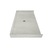 Redi Free 37 in. x 72 in. Barrier Free Shower Base with Center Drain and Polished Chrome Drain Plate - Super Arbor