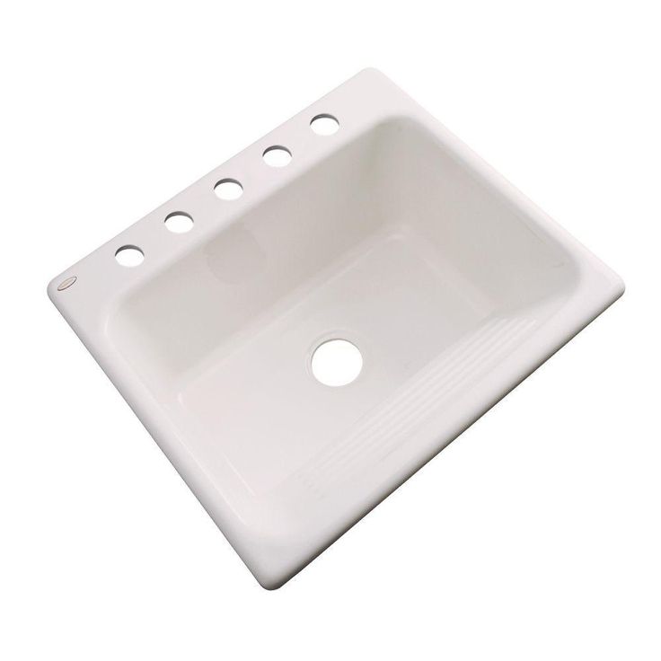 Kensington Drop-In Acrylic 25 in. 5-Hole Single Bowl Utility Sink in Black