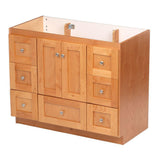 Shaker 42 in. W x 21 in. D x 34.5 in. H Vanity Cabinet Only in Natural Alder - Super Arbor
