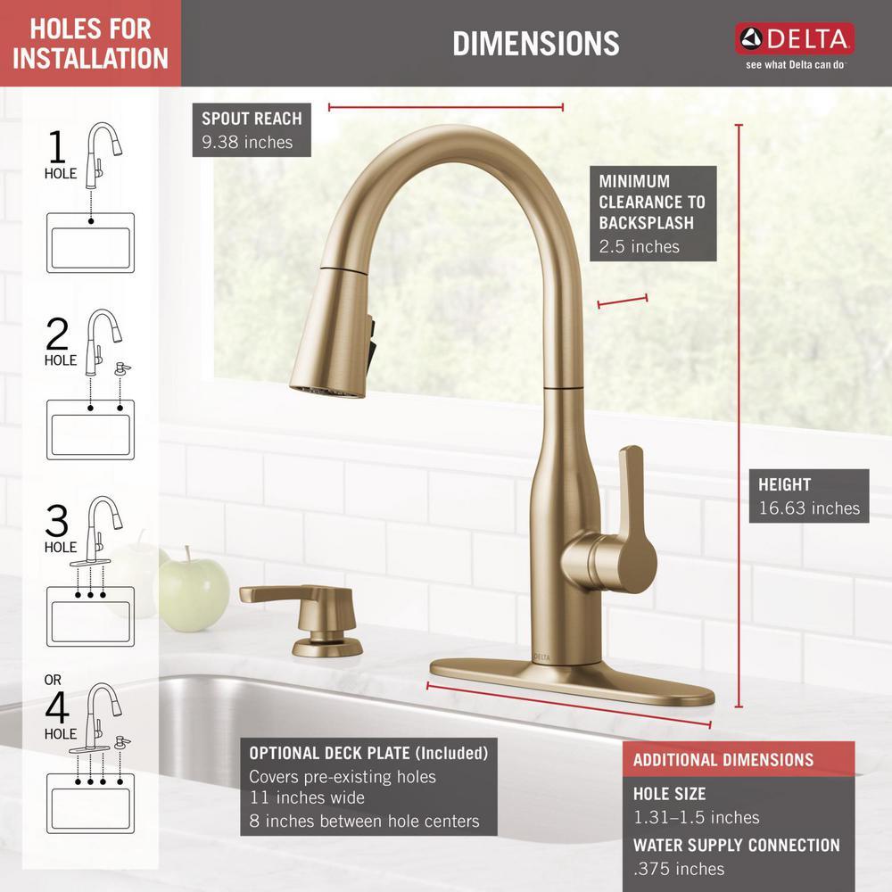 Marca Single-Handle Pull-Down Sprayer Kitchen Faucet with ShieldSpray Technology in Champagne Bronze - Super Arbor