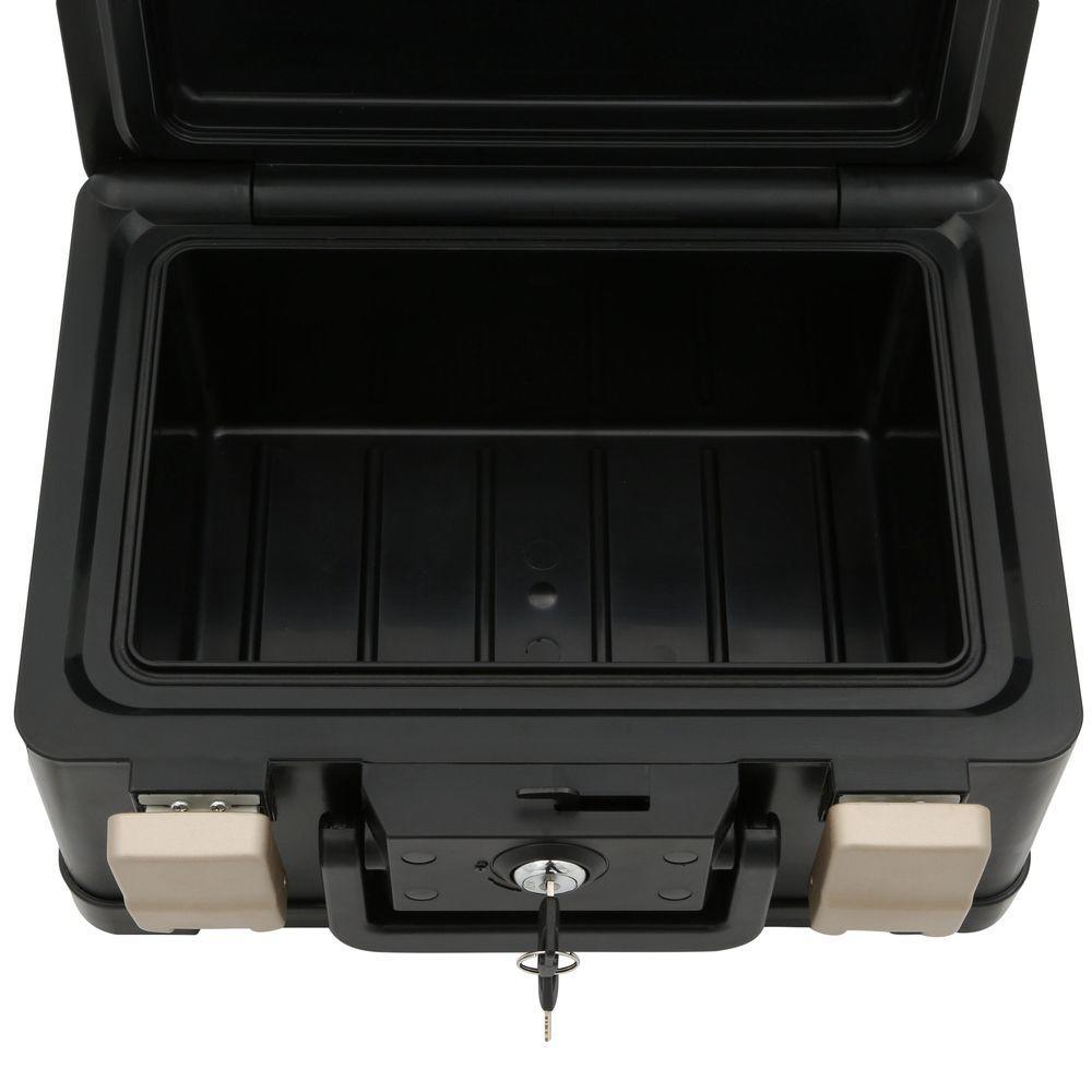 0.15 cu. ft. Molded Fire Resistant and Waterproof Portable Chest with Carry Handle, Key and Double Latch Lock - Super Arbor
