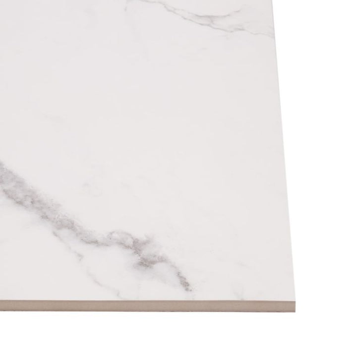 Style Selections Statuary White 12-in x 24-in Matte Porcelain Marble Look Floor Tile