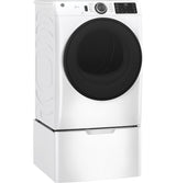 GE 7.8 cu. ft. Smart 240-Volt White Stackable Electric Vented Dryer with Sanitize Cycle, ENERGY STAR