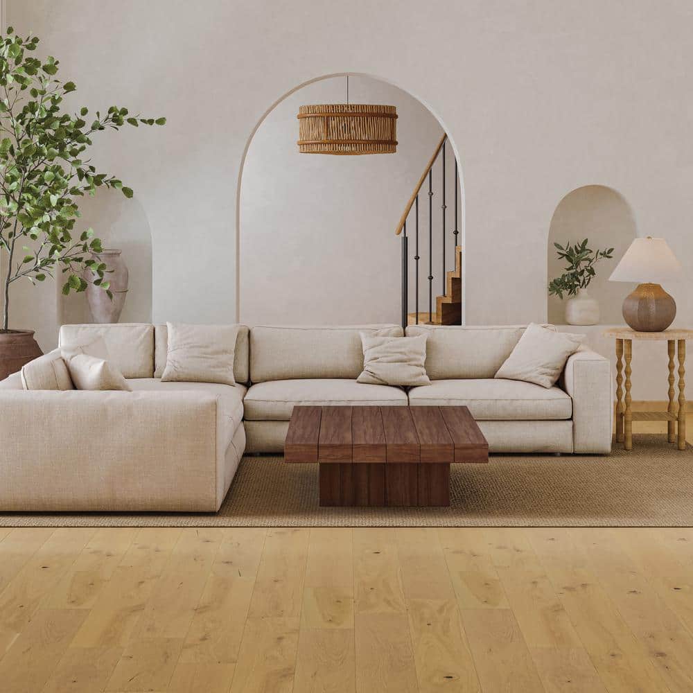 Bedrosians Newport French Oak Beach 0.12 in. T x 7.5 in. W Click-Lock Wire Brushed Engineered Hardwood Flooring (23.31 sq. ft./ctn)