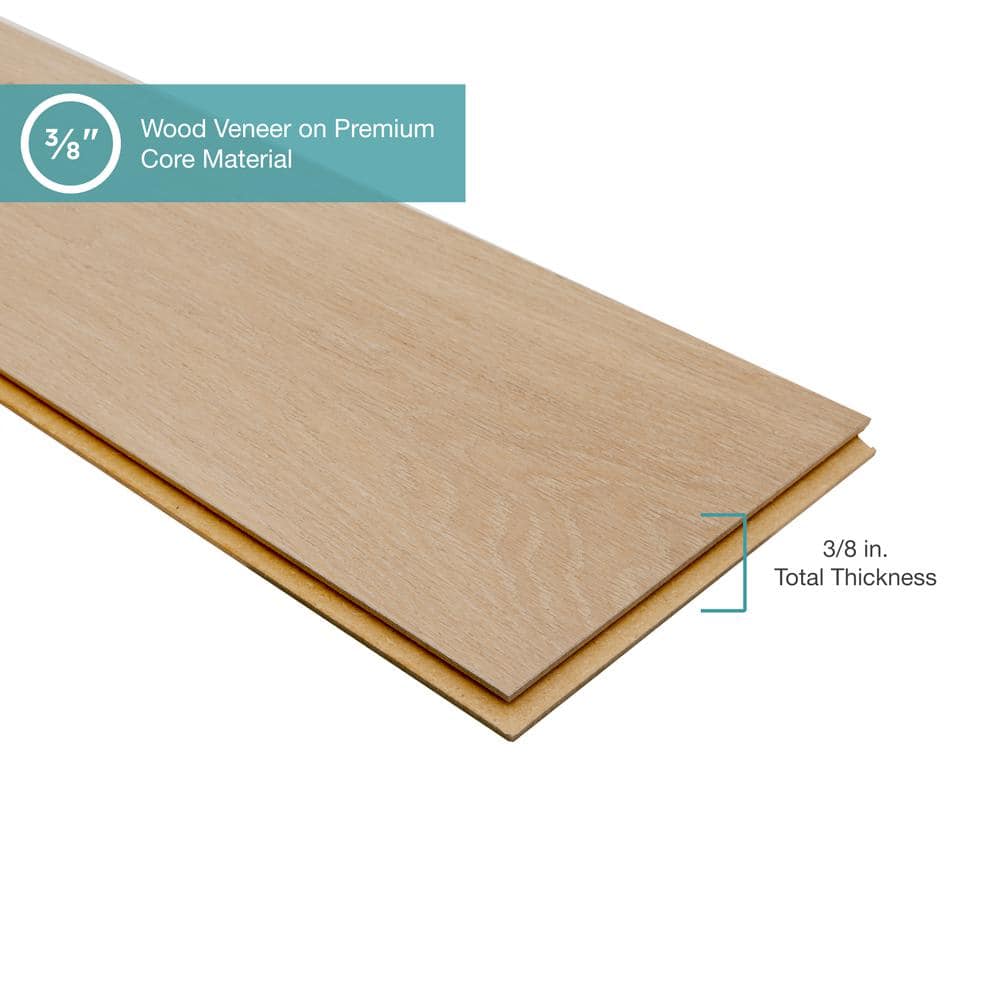 Pergo Defense+ Beachwood Park Oak 3/8 in. T x 7.5 in. W Click Lock W Brushed Engineered Hardwood Flooring (24.5 sq.ft./case)