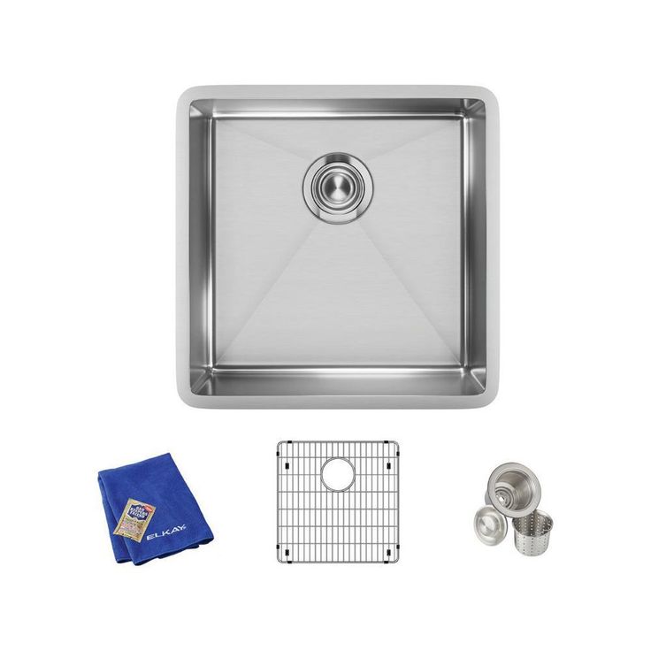 Crosstown Undermount Stainless Steel 14 in. Single Bowl Bar Sink with Bottom Grid and Drain