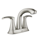 Moen Graeden Spot Resist Brushed Nickel 2-handle 4-in Centerset WaterSense Bathroom Sink Faucet with Drain