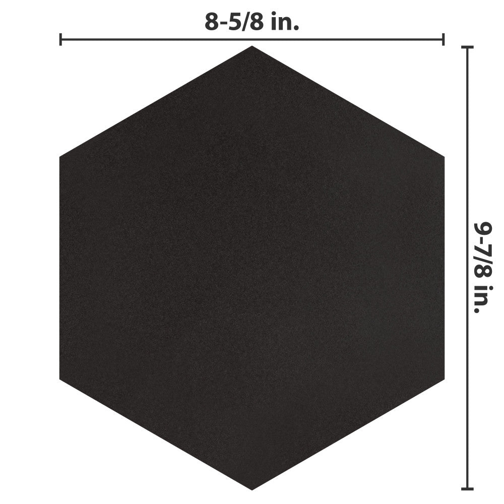 Merola Tile Textile Hex Black 8-5/8 in. x 9-7/8 in. Porcelain Floor and Wall Tile (11.56 sq. ft. / case)