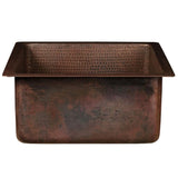 All-in-One Dual Mount Copper 16 in. Square Bar/Prep Sink with Faucet and Strainer Drain in Oil Rubbed Bronze