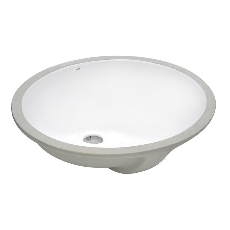 Ruvati 15 in. x 12 in. Oval Undermount Vanity Bathroom Porcelain Ceramic with Overflow in White