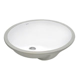 Ruvati 15 in. x 12 in. Oval Undermount Vanity Bathroom Porcelain Ceramic with Overflow in White