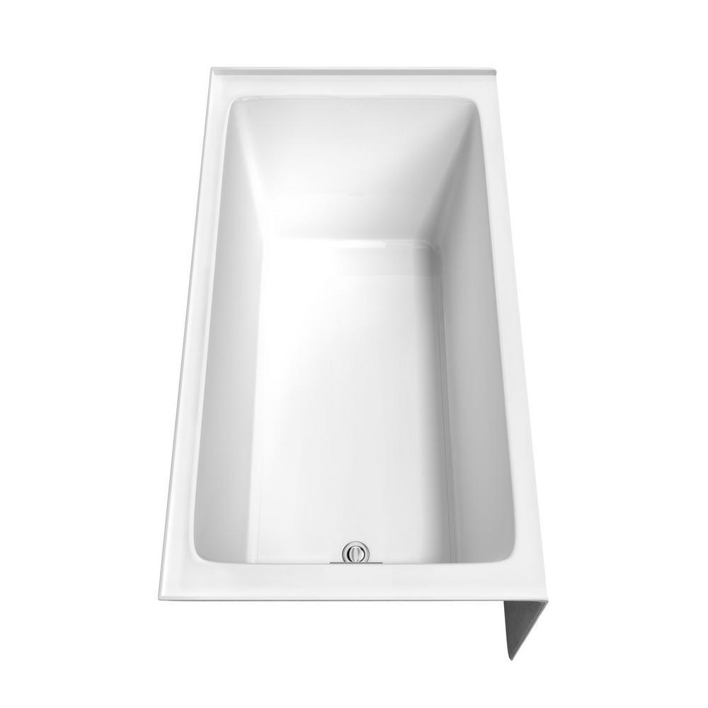 Grayley 60 in. L x 32 in. W Acrylic Left Hand Drain Rectangular Alcove Bathtub in White with Chrome Trim - Super Arbor