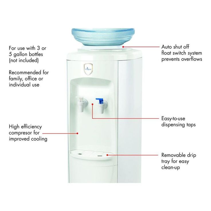 3-5 Gal. Room/Cold Temperature Top Load Floor Standing Water Cooler Dispenser with Adjustable Cold Thermostat Settings
