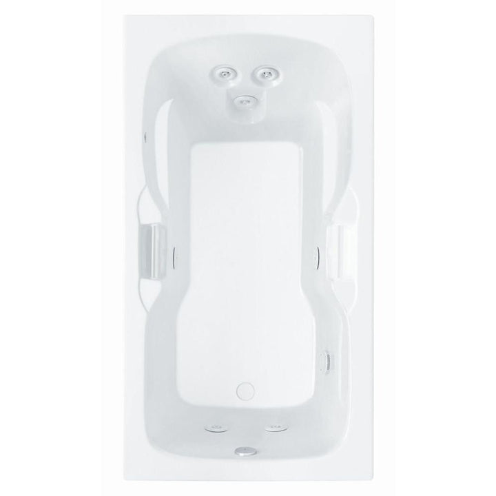Laguna 60 in.¬†Acrylic Reversible Drain Rectangle Drop-In Whirlpool Bathtub in White - Super Arbor