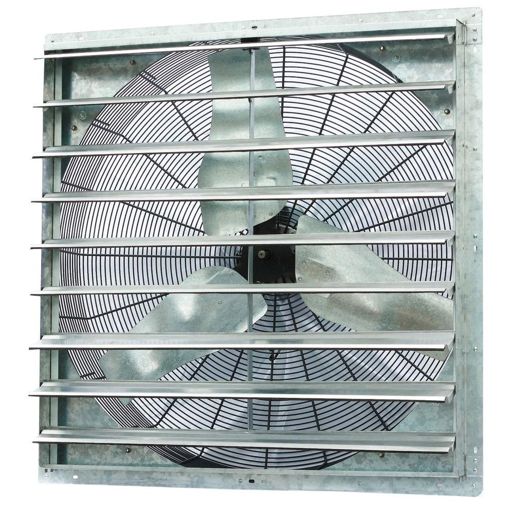 3852 CFM Silver Electric Powered Gable Mount Shutter Fan/Vent - Super Arbor