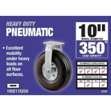 10 in. Pneumatic Rigid Caster with 350 lb. Load Rating