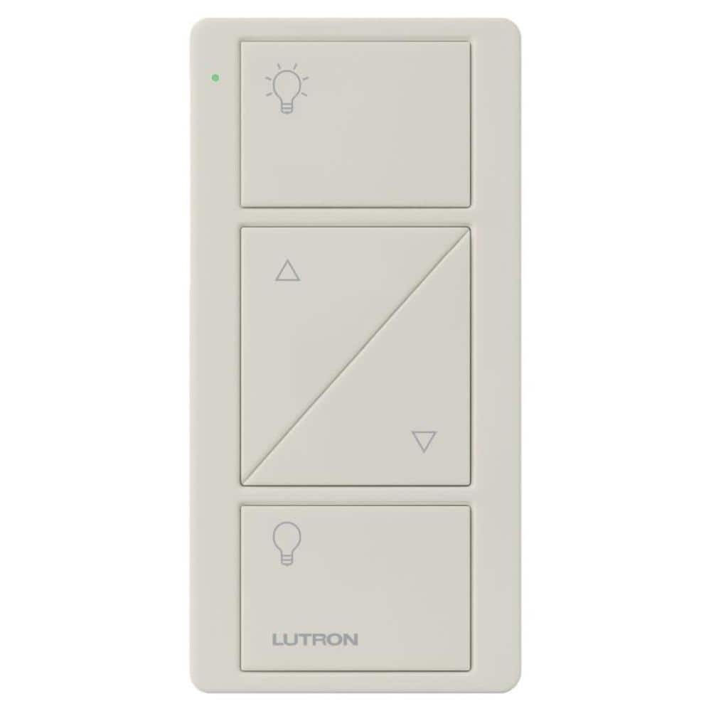 Lutron Pico Smart Remote (2-Button with Raise/Lower) for Caseta Smart Dimmer Switch, Light Almond (PJ2-2BRL-GLA-L01)