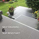 Afoxsos 12 ft. x 12 ft. Outdoor Modular Interlocking Multi-Use Plastic Deck Tile in Beige (40 Per Pack)