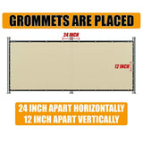 AMGO 8 ft. H x 50 ft. W Beige Fence Outdoor Privacy Screen with Black Edge Bindings and Grommets