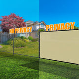 AMGO 8 ft. H x 50 ft. W Beige Fence Outdoor Privacy Screen with Black Edge Bindings and Grommets