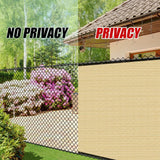 COLOURTREE 8 ft. x 10 ft. Beige Privacy Fence Screen Mesh Fabric Cover Windscreen with Reinforced Grommets for Garden Fence