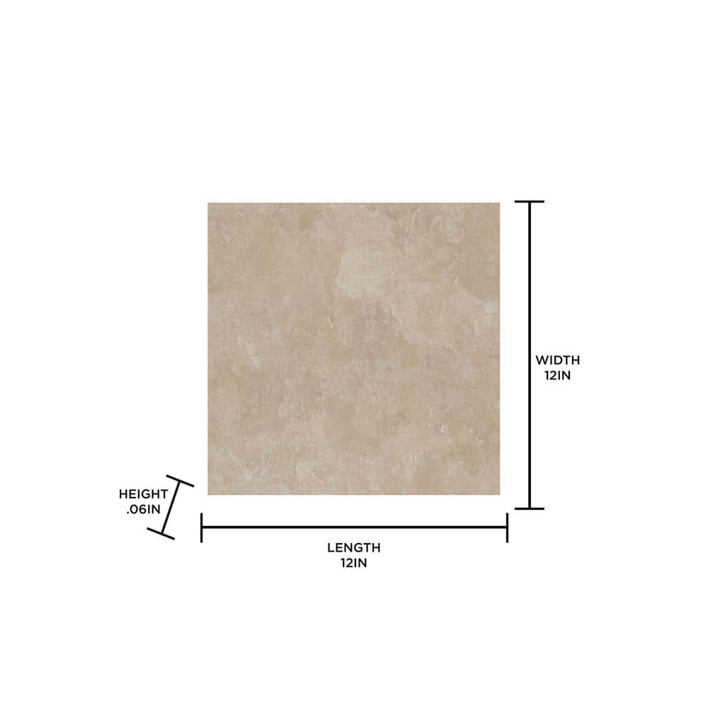 FloorPops Canyon 12 in. x 12 in. Peel and Stick Vinyl Floor Tiles, Beige Stone Look (20 Tiles, 20 sq. ft. Case)