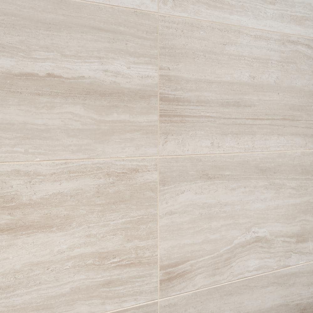 Ivy Hill Tile Atlanta Beige 11.72 in. x 23.69 in. Matte Travertine Look Porcelain Floor and Wall Tile (15.5 sq. ft./Case)