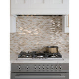 Jeffrey Court Cottage Ridge Mini Brick Beige 9.75 in. x 11.875 in. x 8 mm Interlocking Glass/Travertine Mosaic Tile
