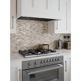 Jeffrey Court Cottage Ridge Mini Brick Beige 9.75 in. x 11.875 in. x 8 mm Interlocking Glass/Travertine Mosaic Tile