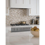 Jeffrey Court Cottage Ridge Mini Brick Beige 9.75 in. x 11.875 in. x 8 mm Interlocking Glass/Travertine Mosaic Tile