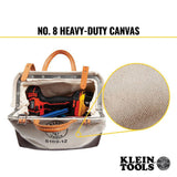 Klein Tools 12 in. Canvas Tool Bag, Model 5102-12, Beige with Vinyl Bottom