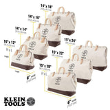 Klein Tools 12 in. Canvas Tool Bag, Model 5102-12, Beige with Vinyl Bottom