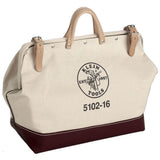Klein Tools 5102-16 Canvas Tool Bag, 16 in. Width, Beige with Vinyl Bottom